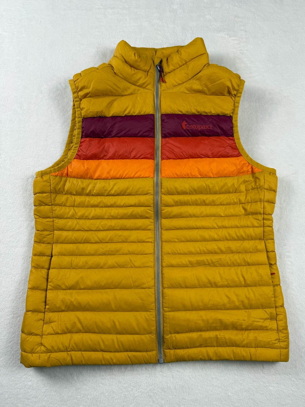 Cotopaxi Fuego Down Vest Yellow Mustard Colorblock Puffer Vest Women's Small